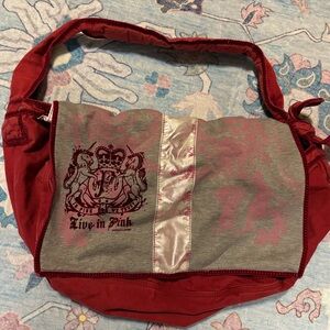 PINK Victoria's Secret Red and Gray Bag